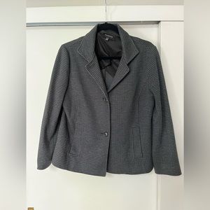 Talbots Black & Gray Houndstooth Blazer, Sz Medium
